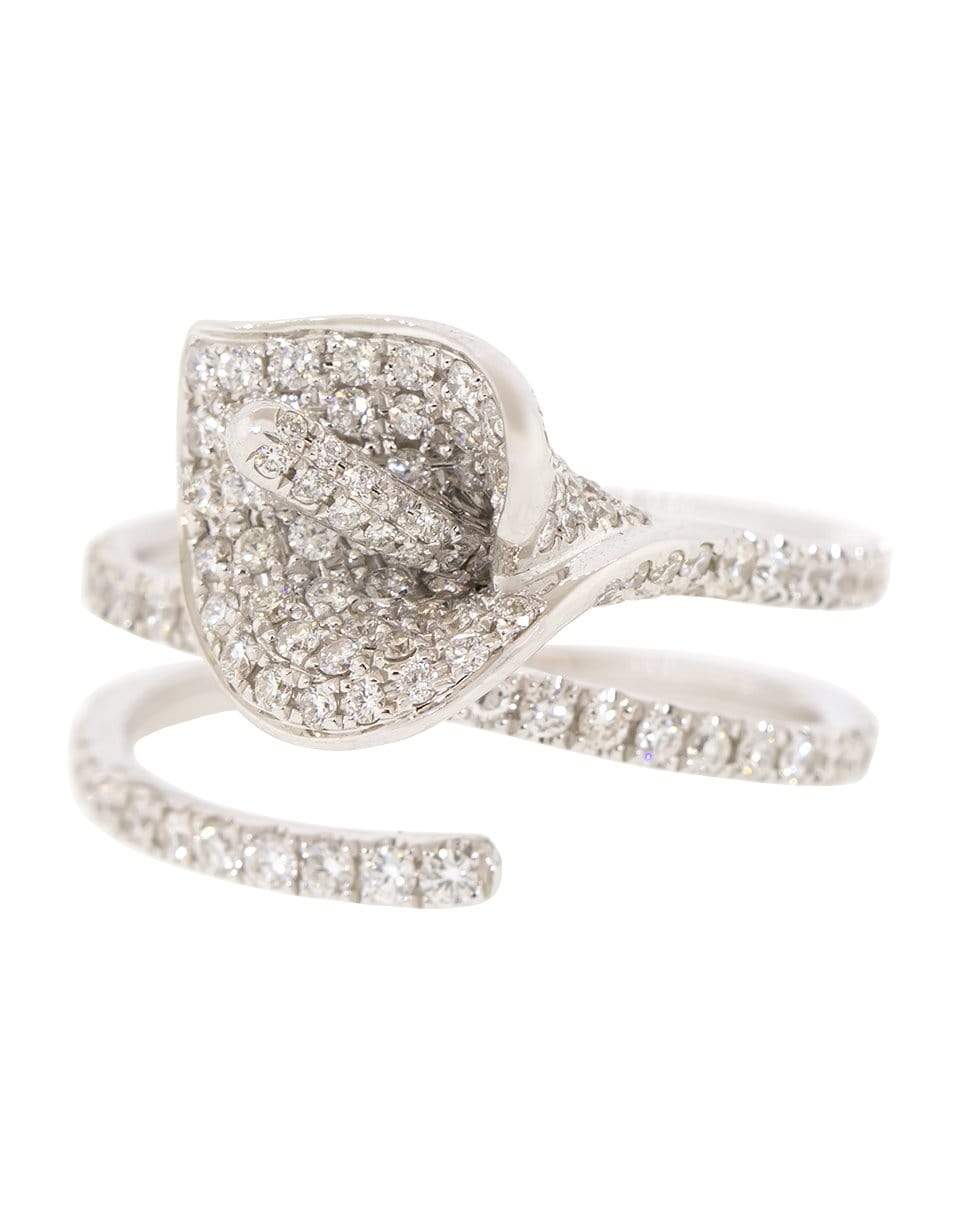 ANITA KO-Calla Lily Diamond Coil Ring-WHITE GOLD