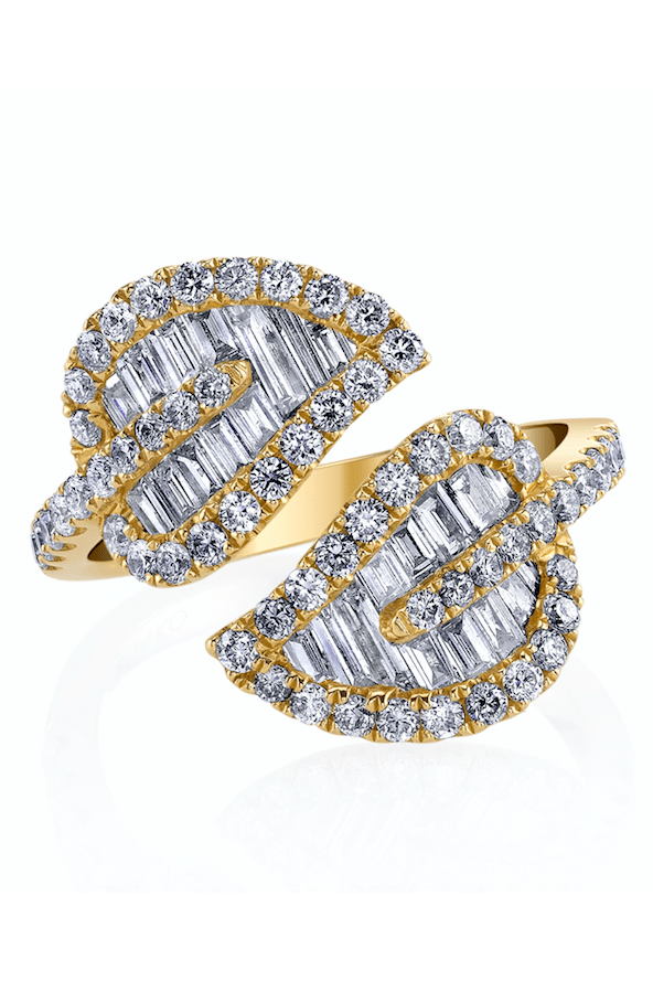 ANITA KO-Medium Diamond Leaf Ring-YELLOW GOLD