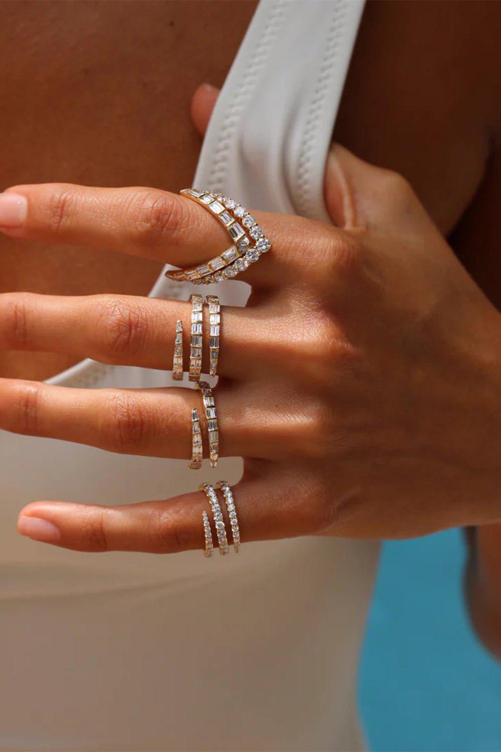 ANITA KO-Baguette Diamond Coil Ring-