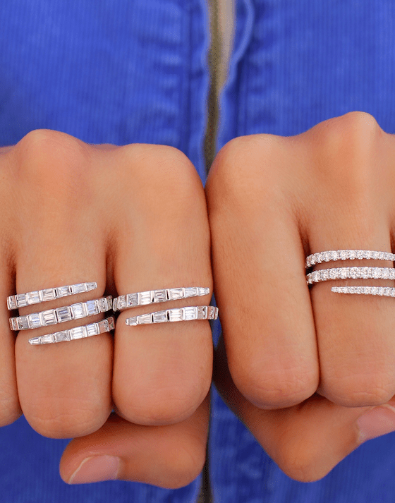 ANITA KO-Baguette Diamond Coil Ring-