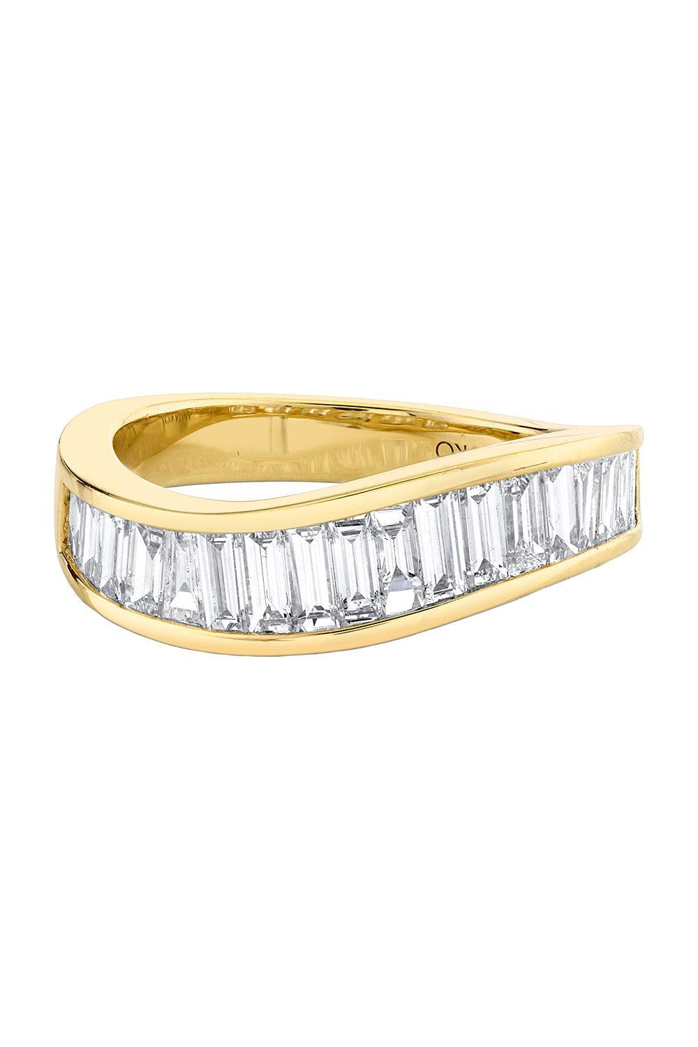 Diamond Baguette Wave Ring-YELLOW GOLD-6.5-JEWELRYFINE JEWELRING-ANITA KO
