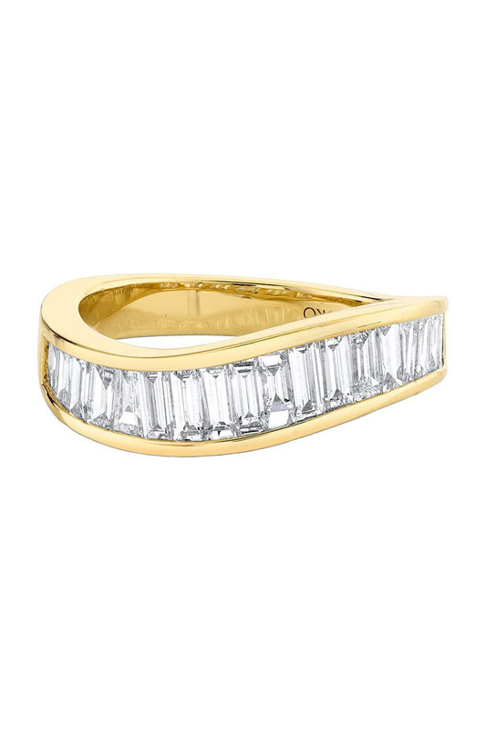 Diamond Baguette Wave Ring