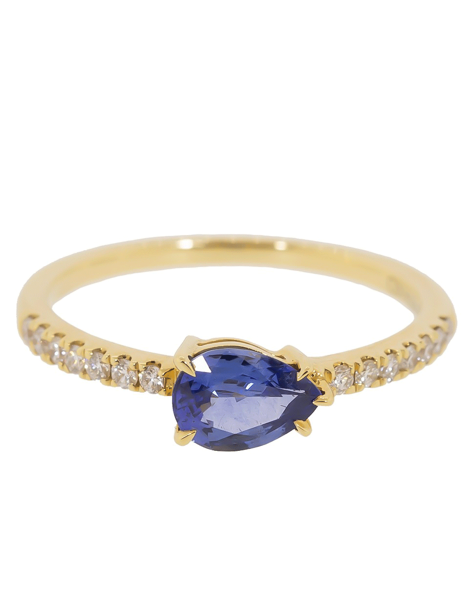 ANITA KO-Blue Sapphire and Diamond Ring-YELLOW GOLD