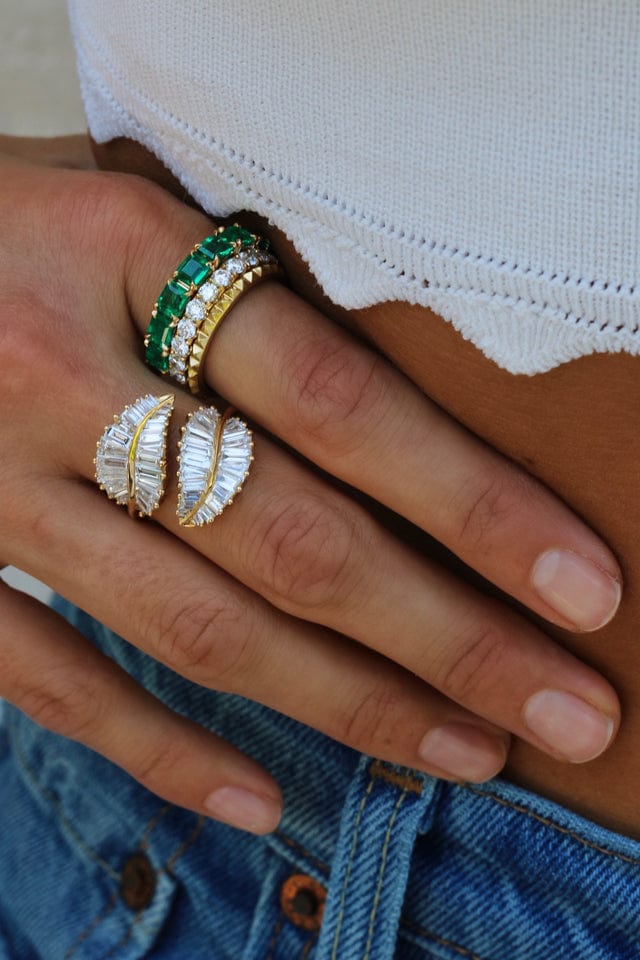 ANITA KO-Yellow Gold Classic Palm Leaf Diamond Ring-YELLOW GOLD