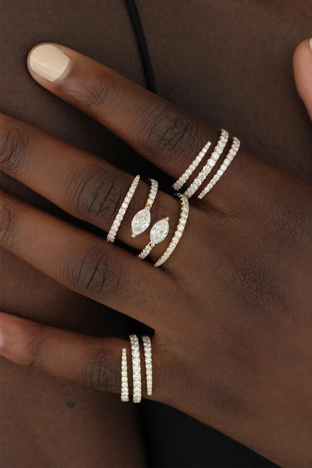 ANITA KO-Diamond Coil Ring-YELLOW GOLD