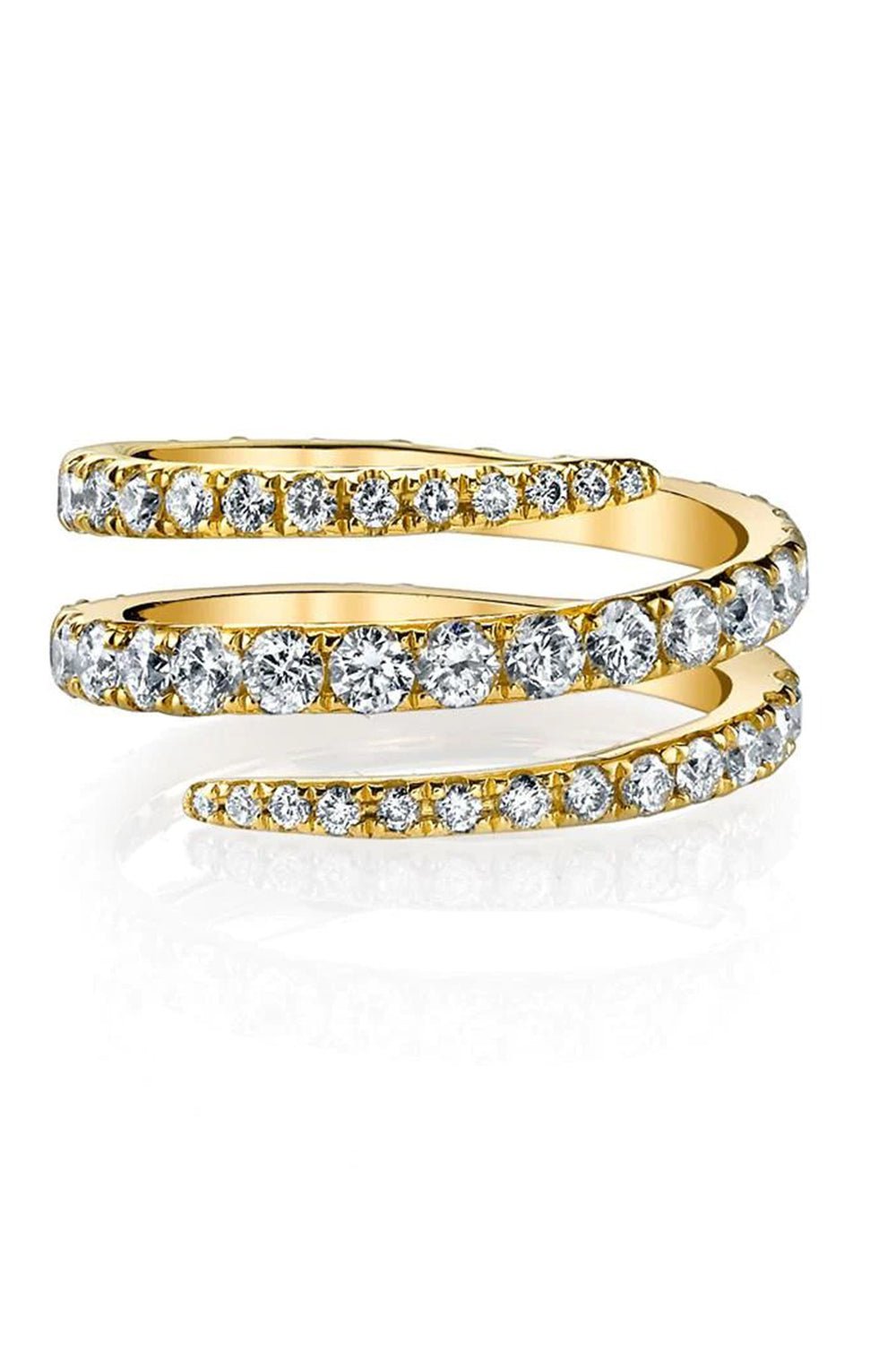 ANITA KO-Diamond Coil Ring-YELLOW GOLD