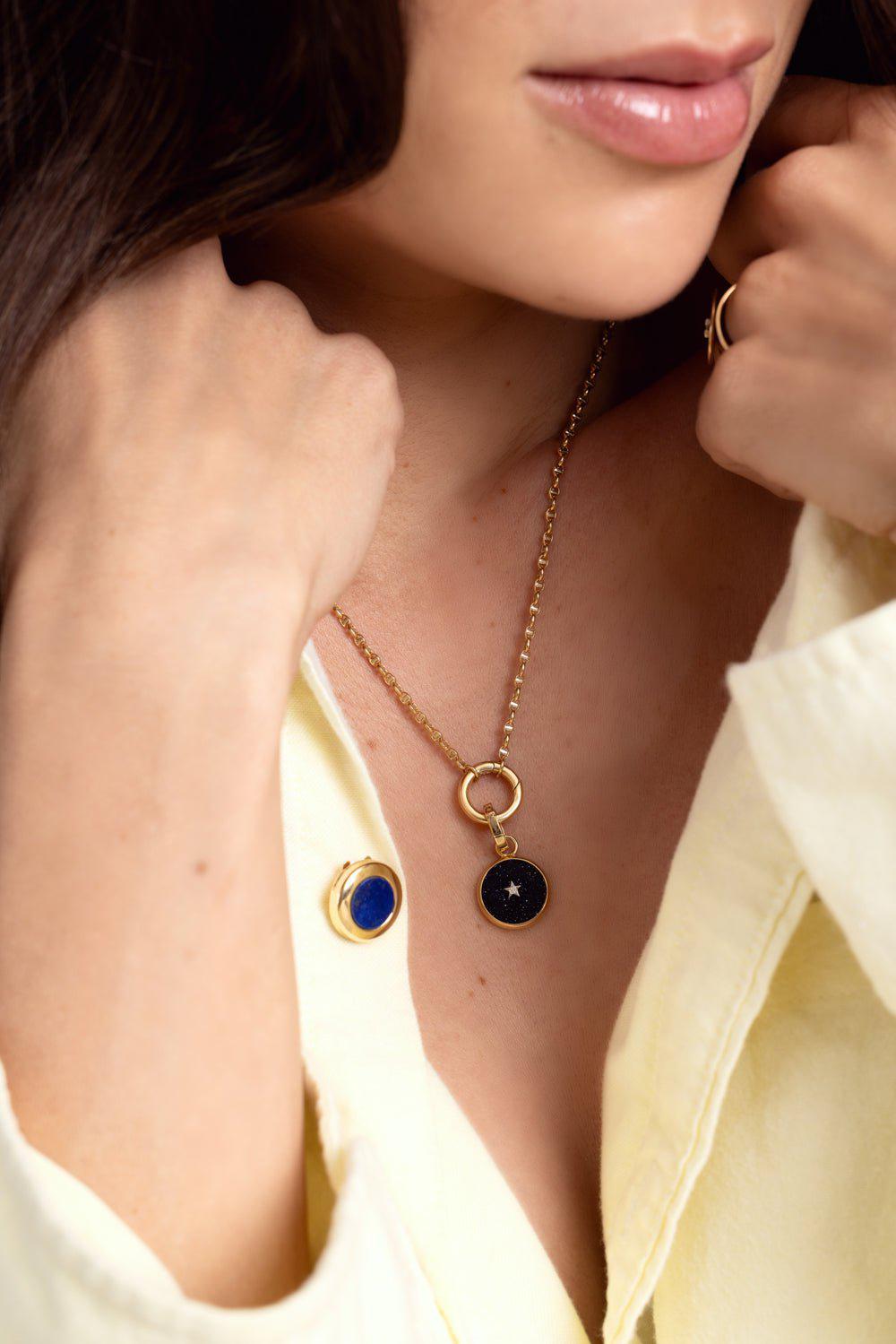 ANNA MACCIERI ROSSI-Lapis Button Cover-YELLOW GOLD