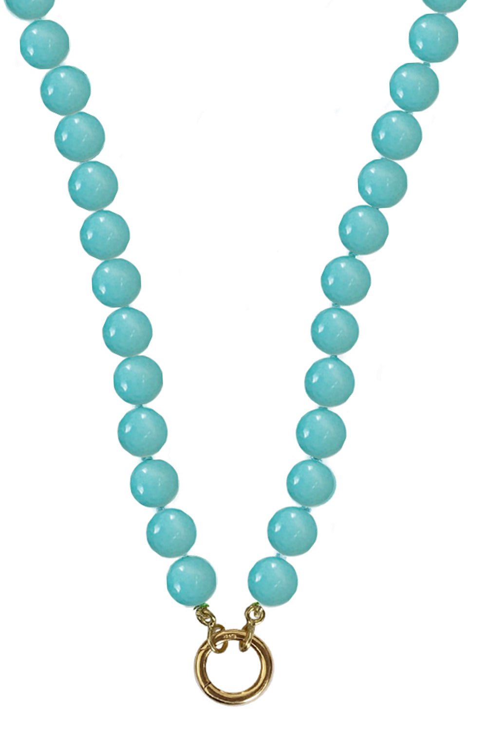 ANNA MACCIERI ROSSI-Amazonite Bead Necklace-YELLOW GOLD