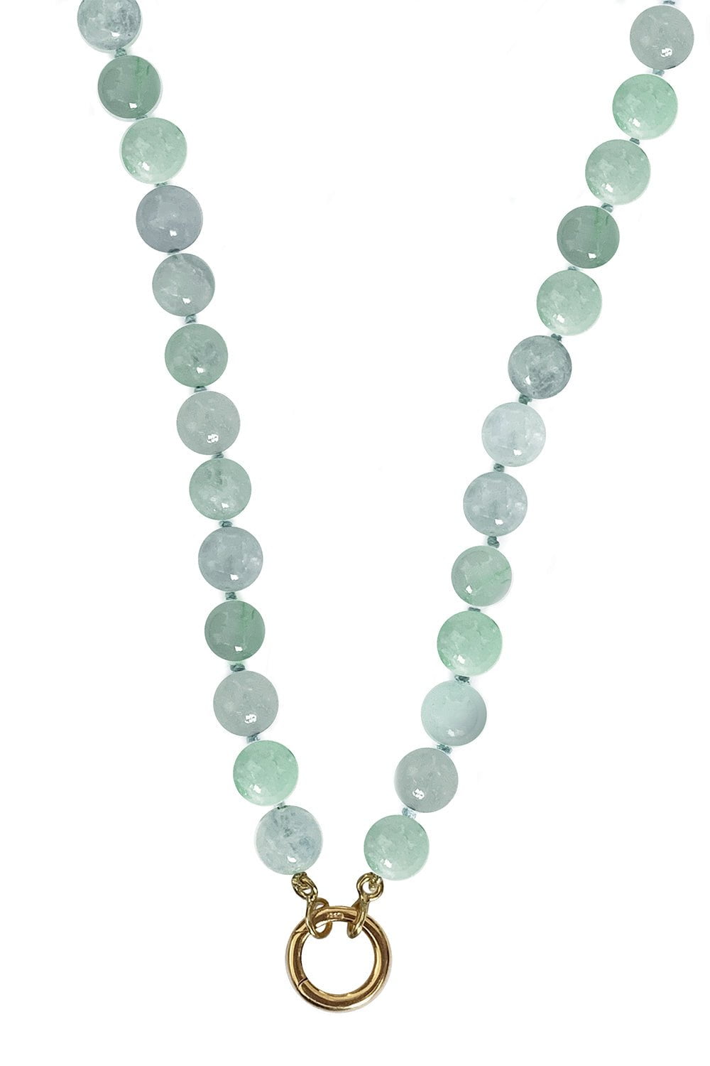 ANNA MACCIERI ROSSI-Aquamarine Bead Necklace-YELLOW GOLD