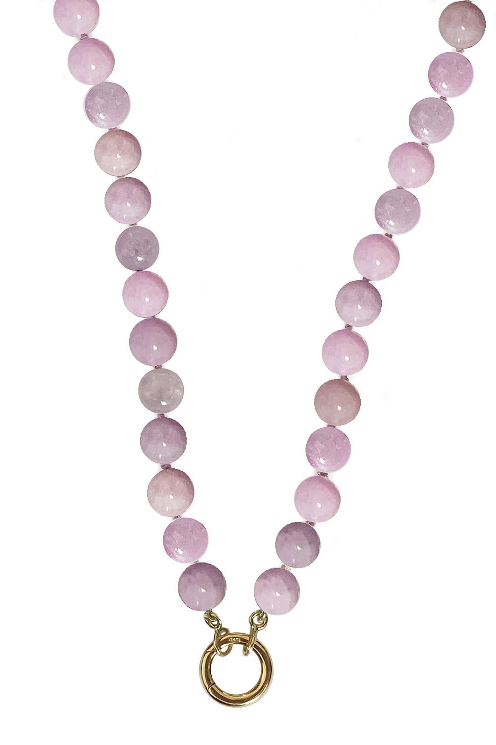 ANNA MACCIERI ROSSI-Kunzite Bead Necklace-YELLOW GOLD