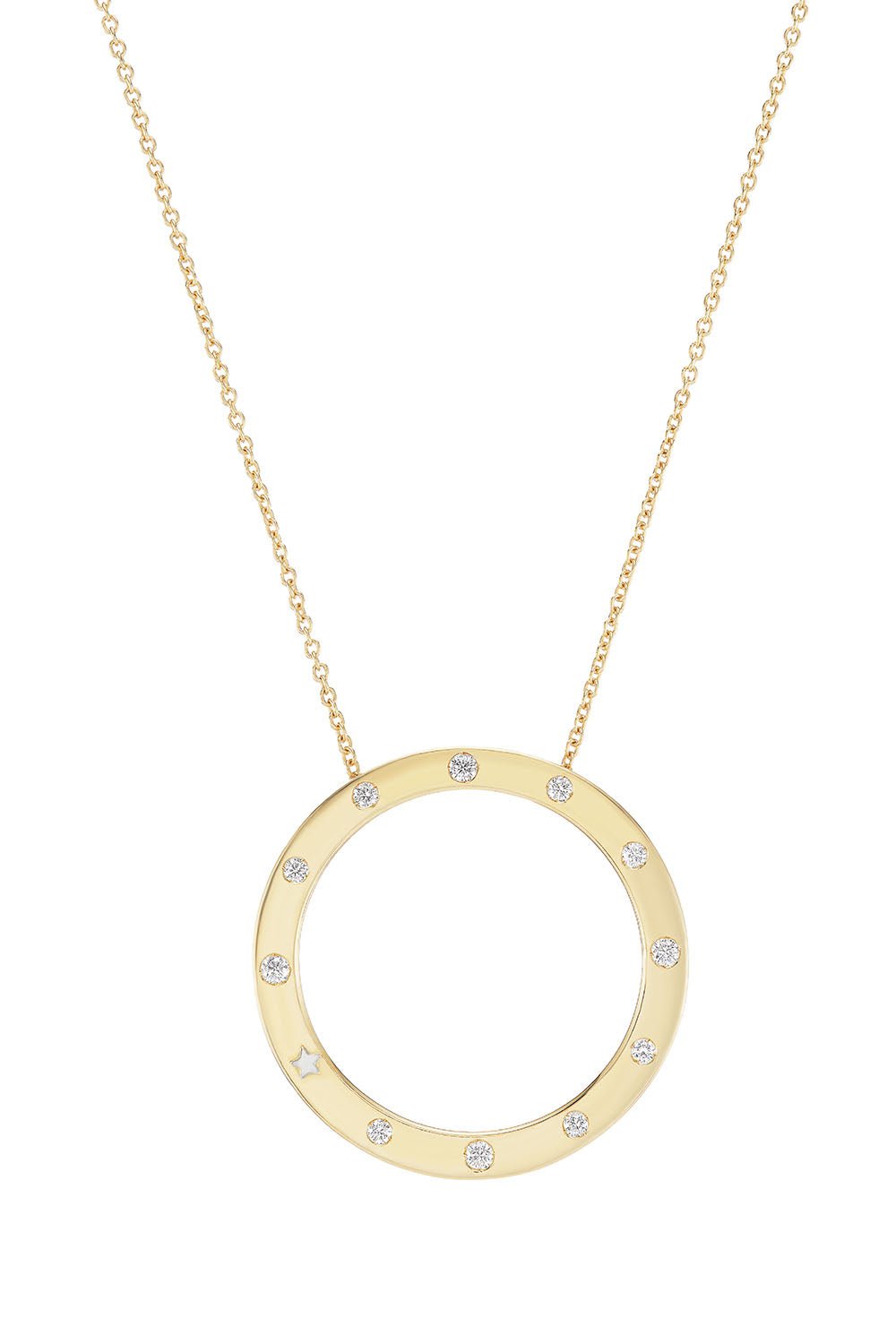 ANNA MACCIERI ROSSI-Ora Circle Pendant Necklace-YELLOW GOLD