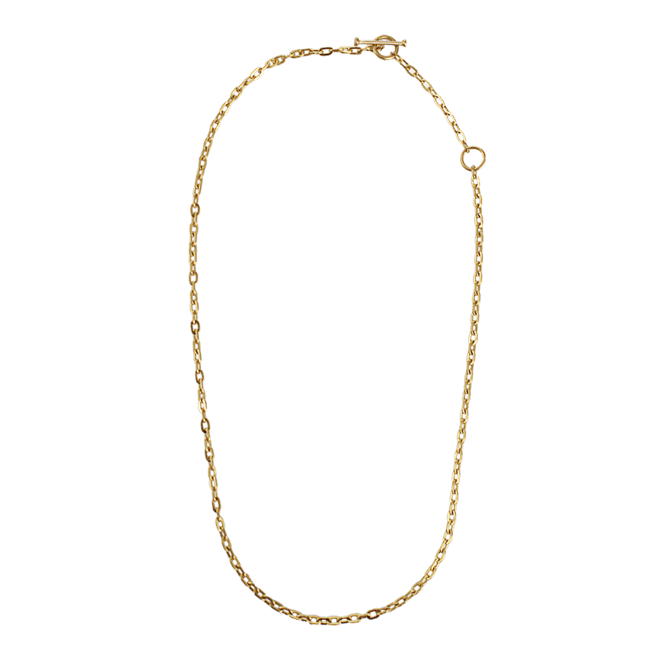 ANNIE FENSTERSTOCK-Adjustable Oval Link Necklace-YLLW GLD