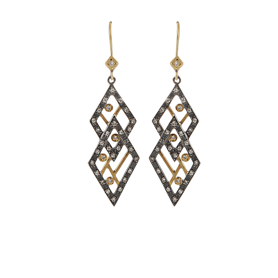 ANNIE FENSTERSTOCK-Double Diamond Earrings-YLW GOLD