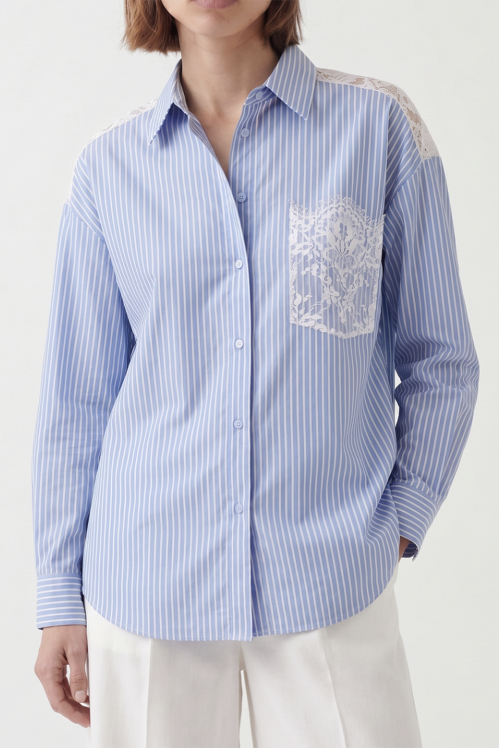 Janville Lace Detail Blouse-BLUE-38-CLOTHINGTOPBLOUSE-ANTONELLI