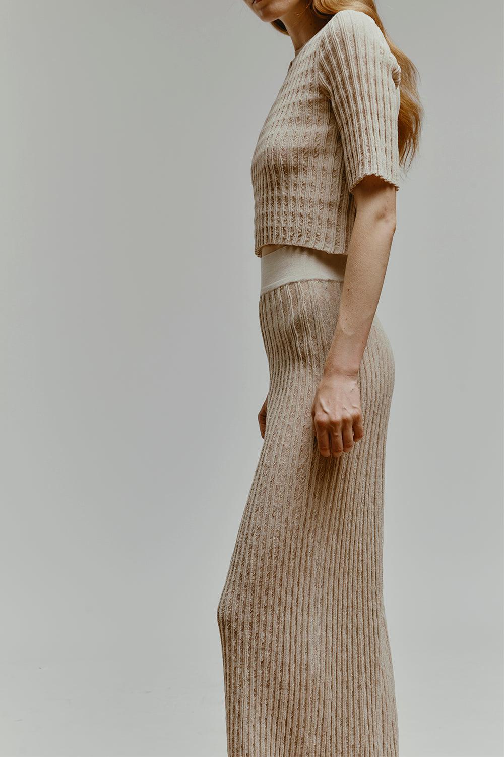 SAINT JOHN PANT-SAND-38-CLOTHINGPANTWIDE LEG-ANTONINO VALENTI