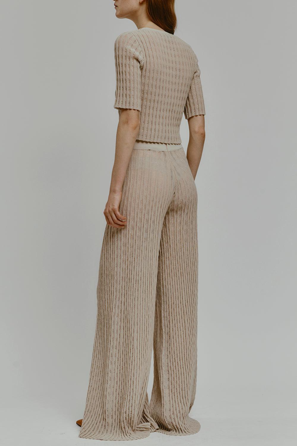 SAINT JOHN PANT-SAND-38-CLOTHINGPANTWIDE LEG-ANTONINO VALENTI