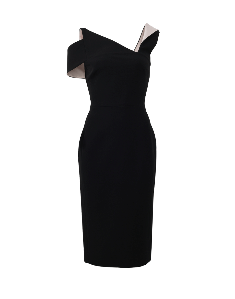 antonio berardi black dress Asymmetrical Sheath Embroidery