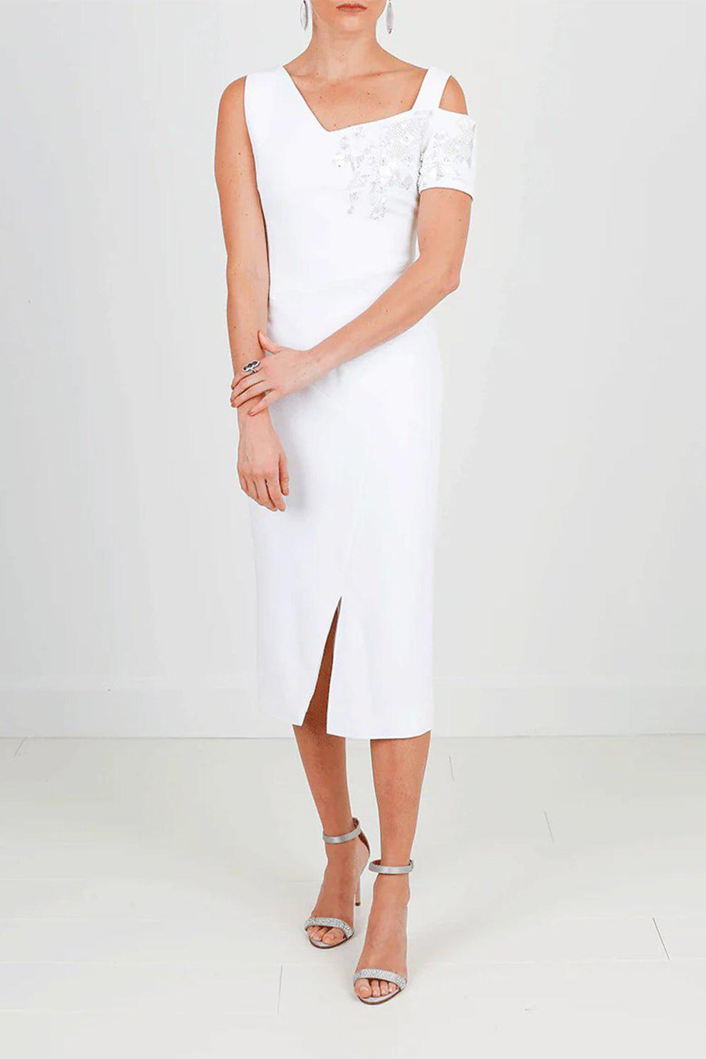 Antonio Berardi Embroidered Midi Dress - White Antonio Berardi Embroidered Midi Dress - White