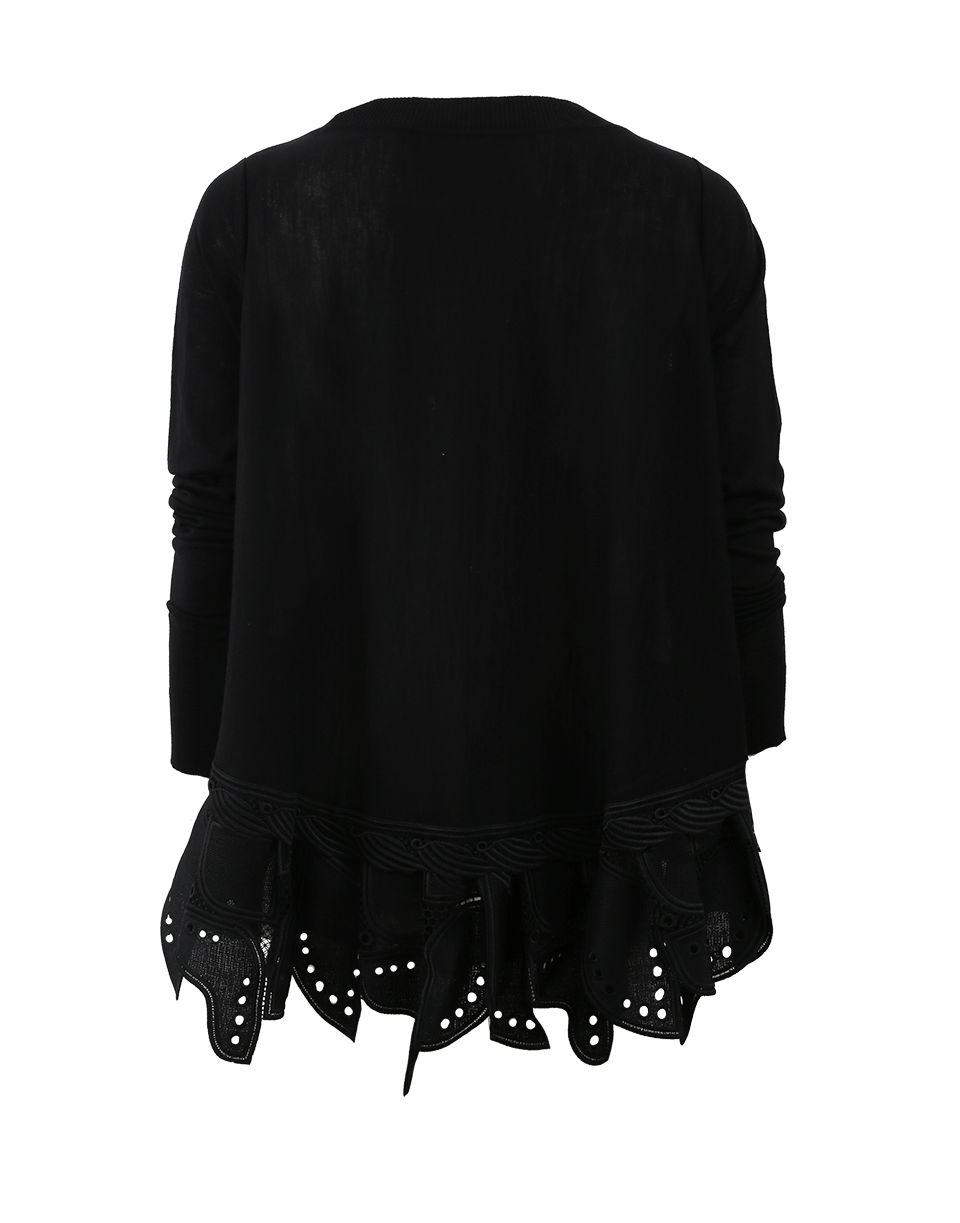 ANTONIO BERARDI-Knit Trapeze Lace Top-