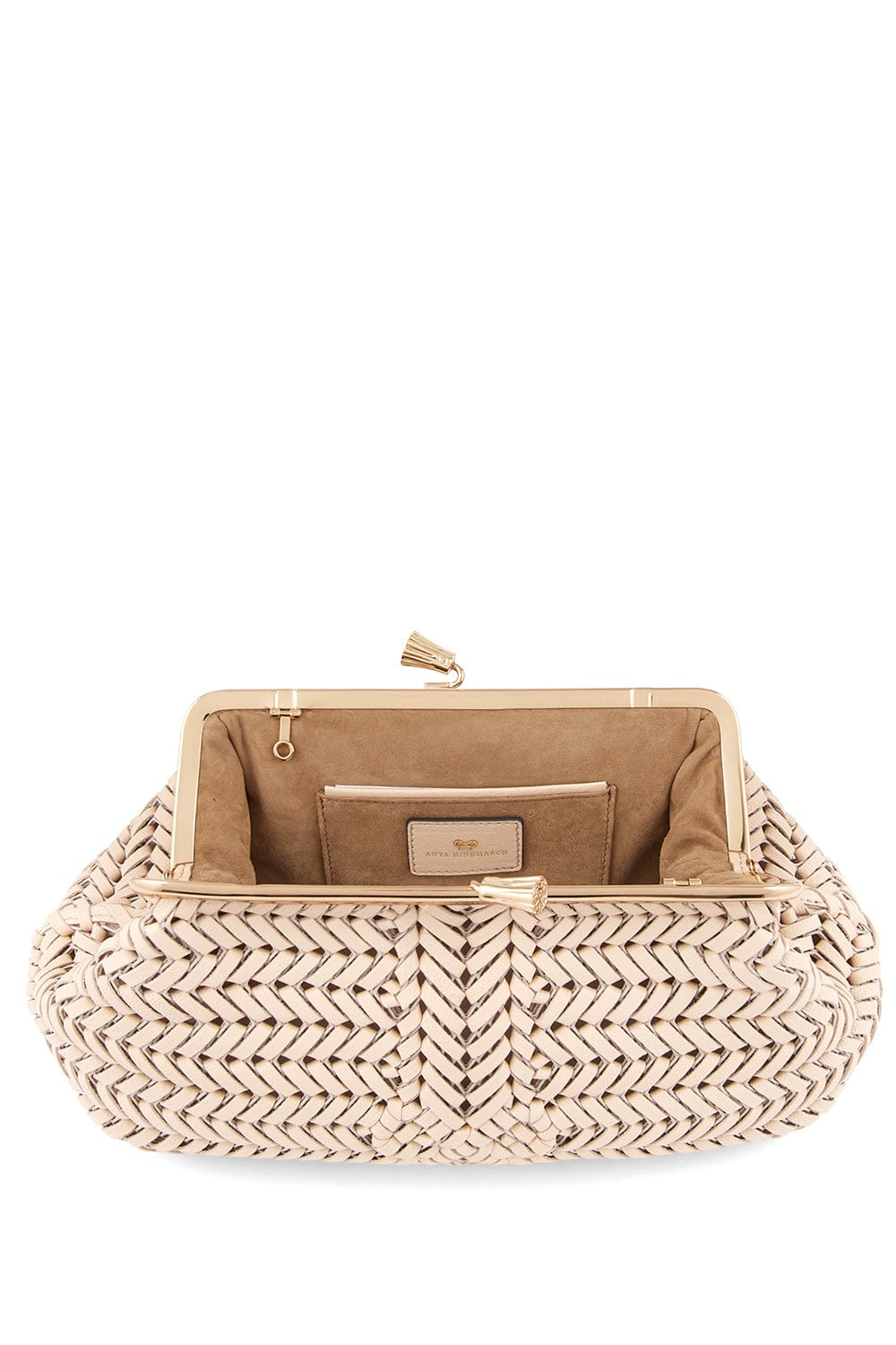 ANYA HINDMARCH-Maud Tassel Clutch - Cold Cream-COLDCREA