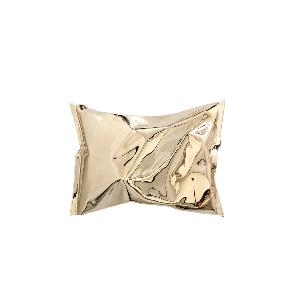 ANYA HINDMARCH-Crisp Metallic Packet-PALE GLD