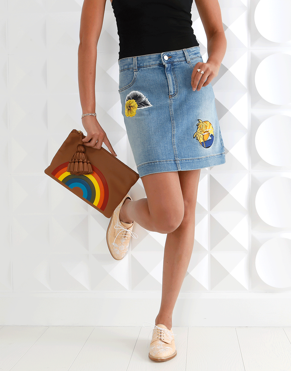 ANYA HINDMARCH-Georgiana Rainbow Bag-CARAMEL