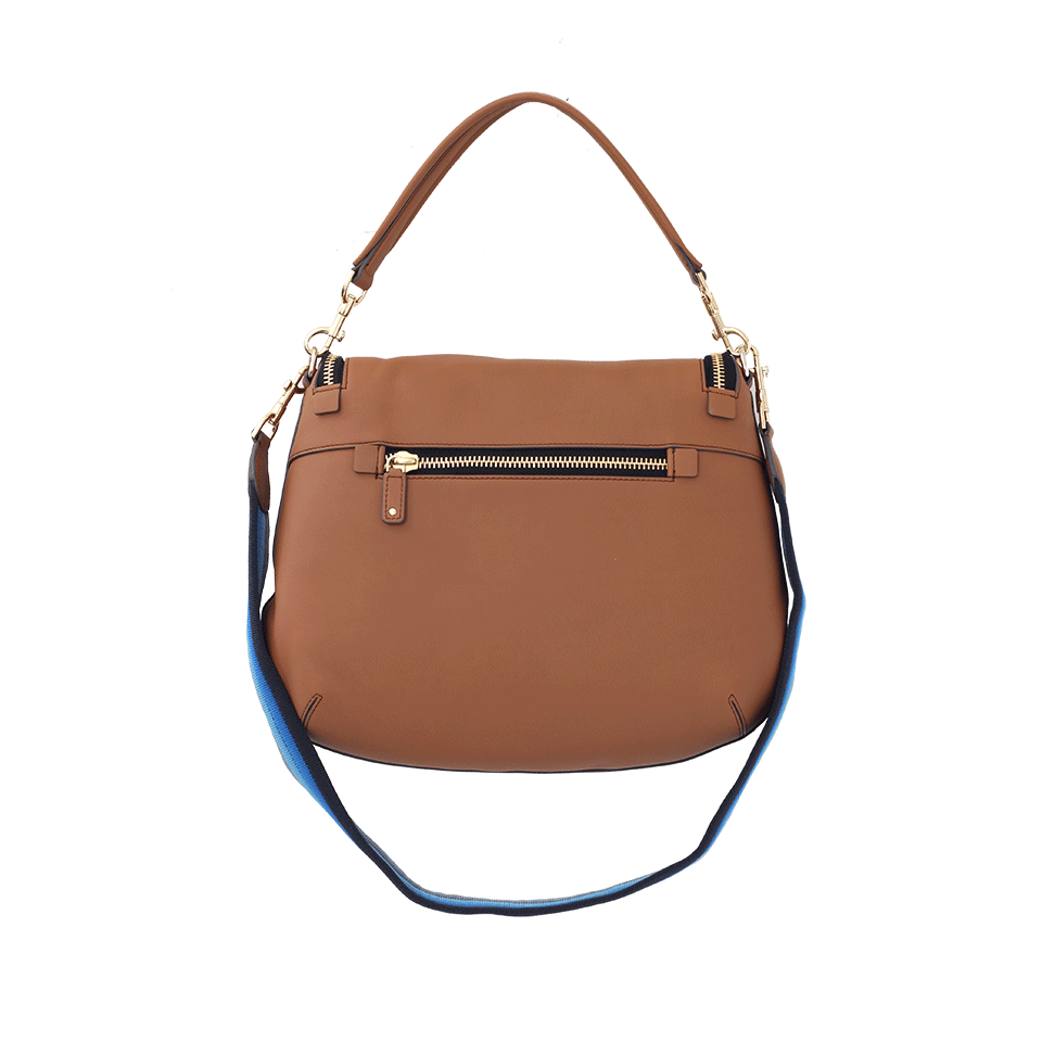 ANYA HINDMARCH-Maxi Zip Satchel-CARAMEL