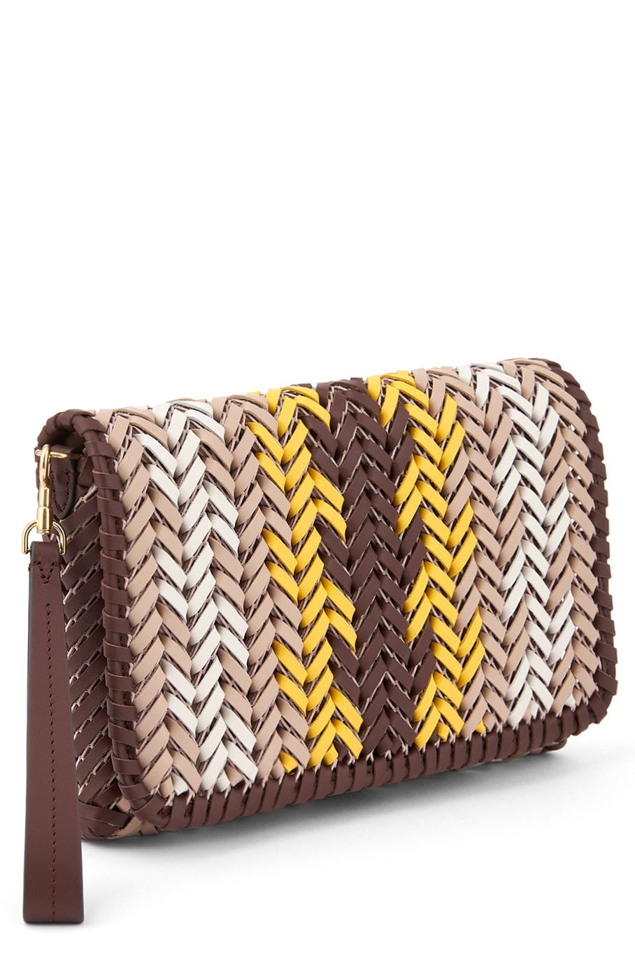 ANYA HINDMARCH-Neeson Zig Zag Crossbody Bag - Mahogany-MAHOGANY