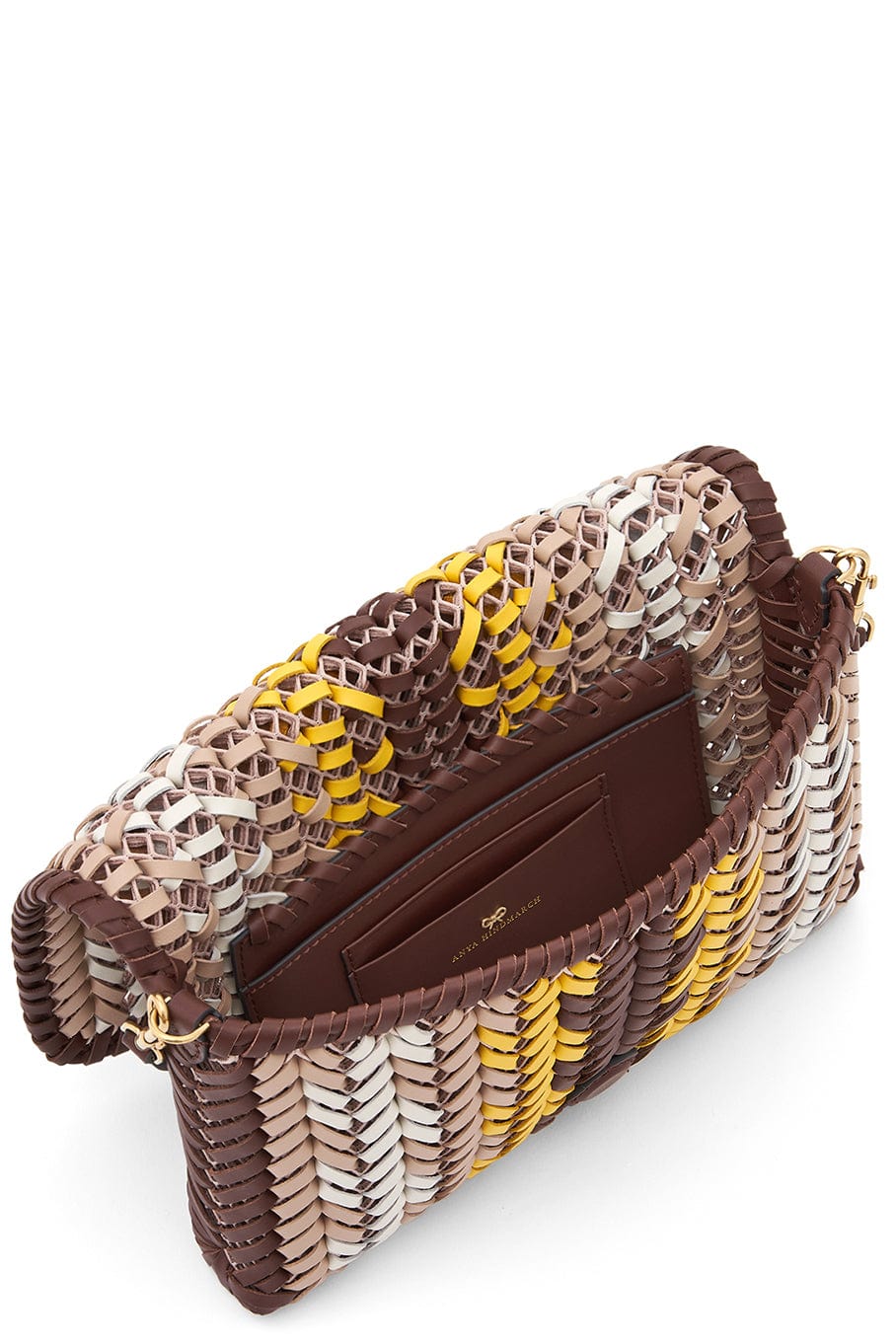 ANYA HINDMARCH-Neeson Zig Zag Crossbody Bag - Mahogany-MAHOGANY