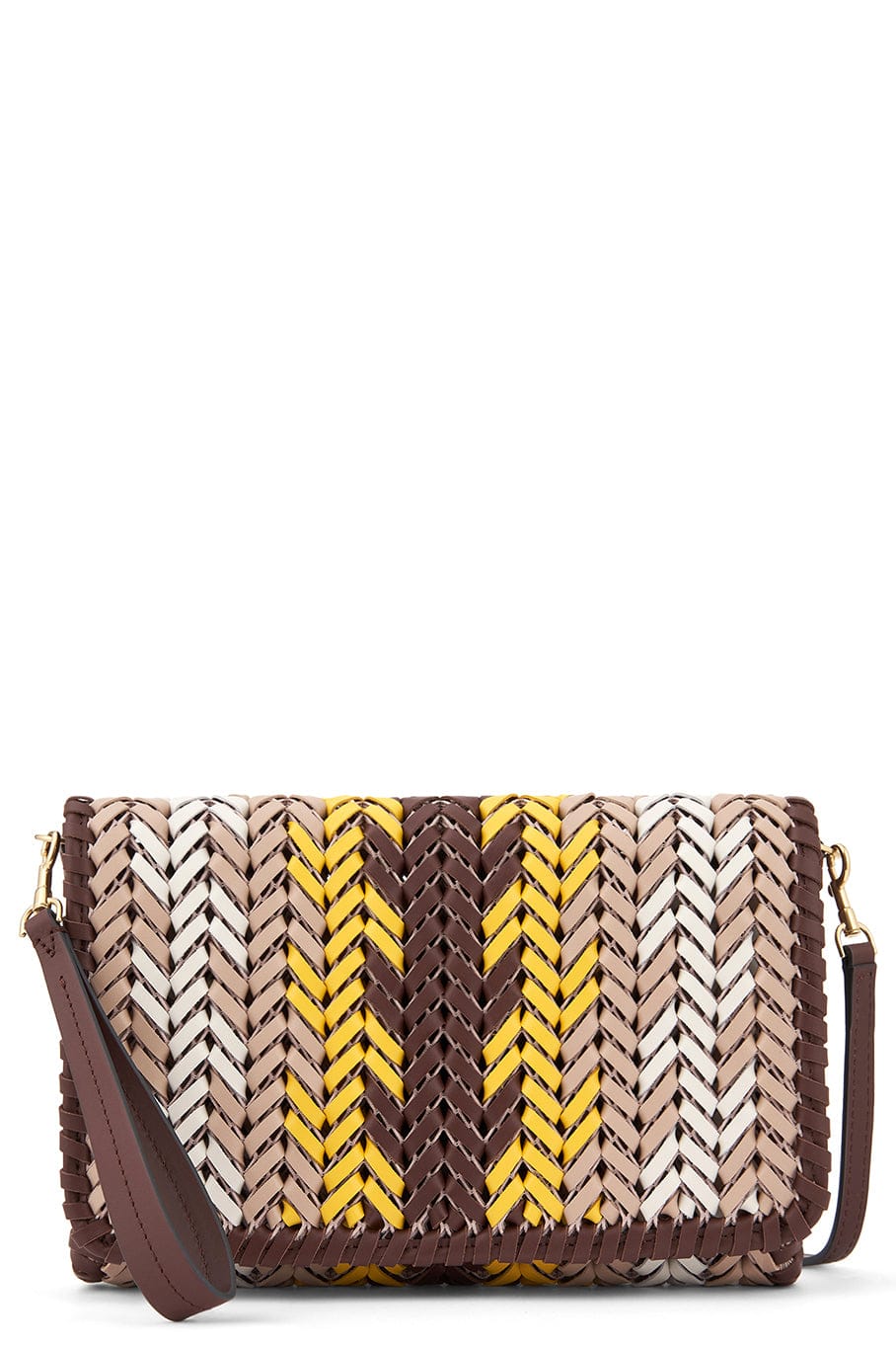 ANYA HINDMARCH-Neeson Zig Zag Crossbody Bag - Mahogany-MAHOGANY