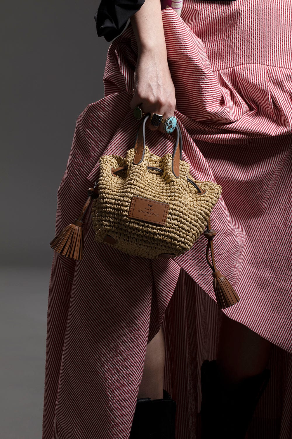 ANYA HINDMARCH-Drawstring Tote-NATURAL