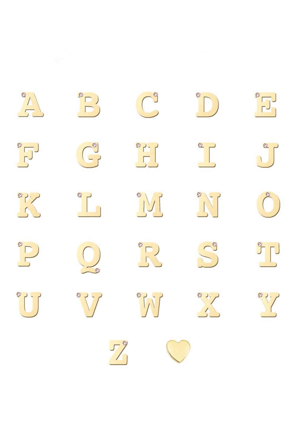 Love Letter Single Diamond Initial Stud-YELLOW GOLD-A-JEWELRYFINE JEWELEARRING-ANZIE