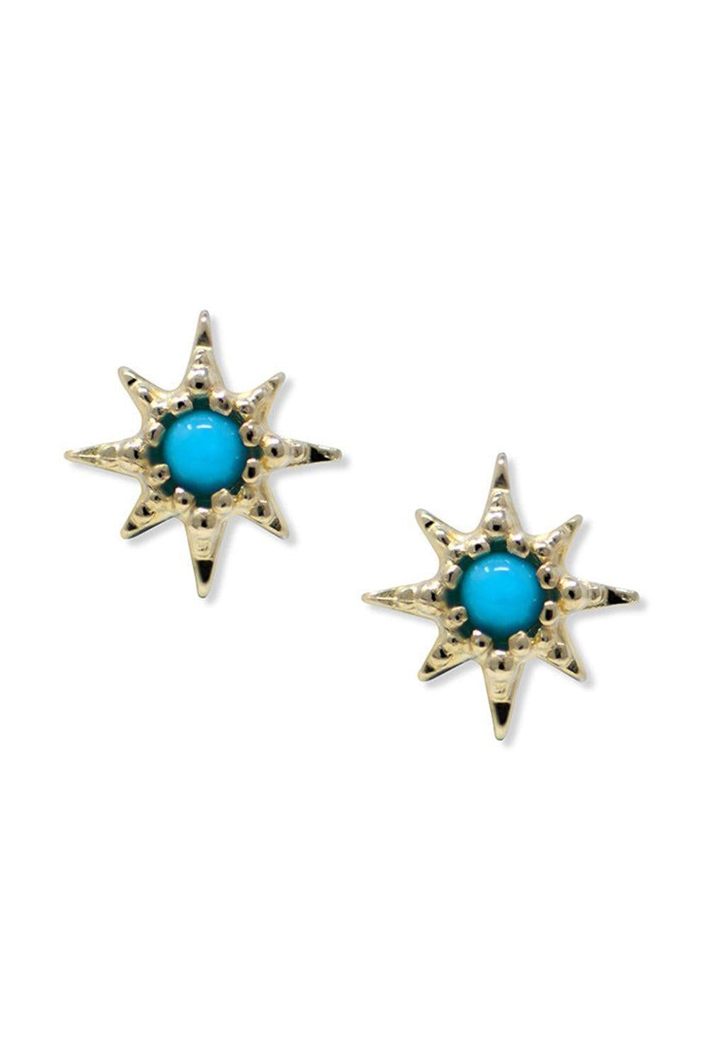 Aztec Micro Starburst Stud Earrings-YELLOW GOLD-JEWELRYFINE JEWELEARRING-ANZIE