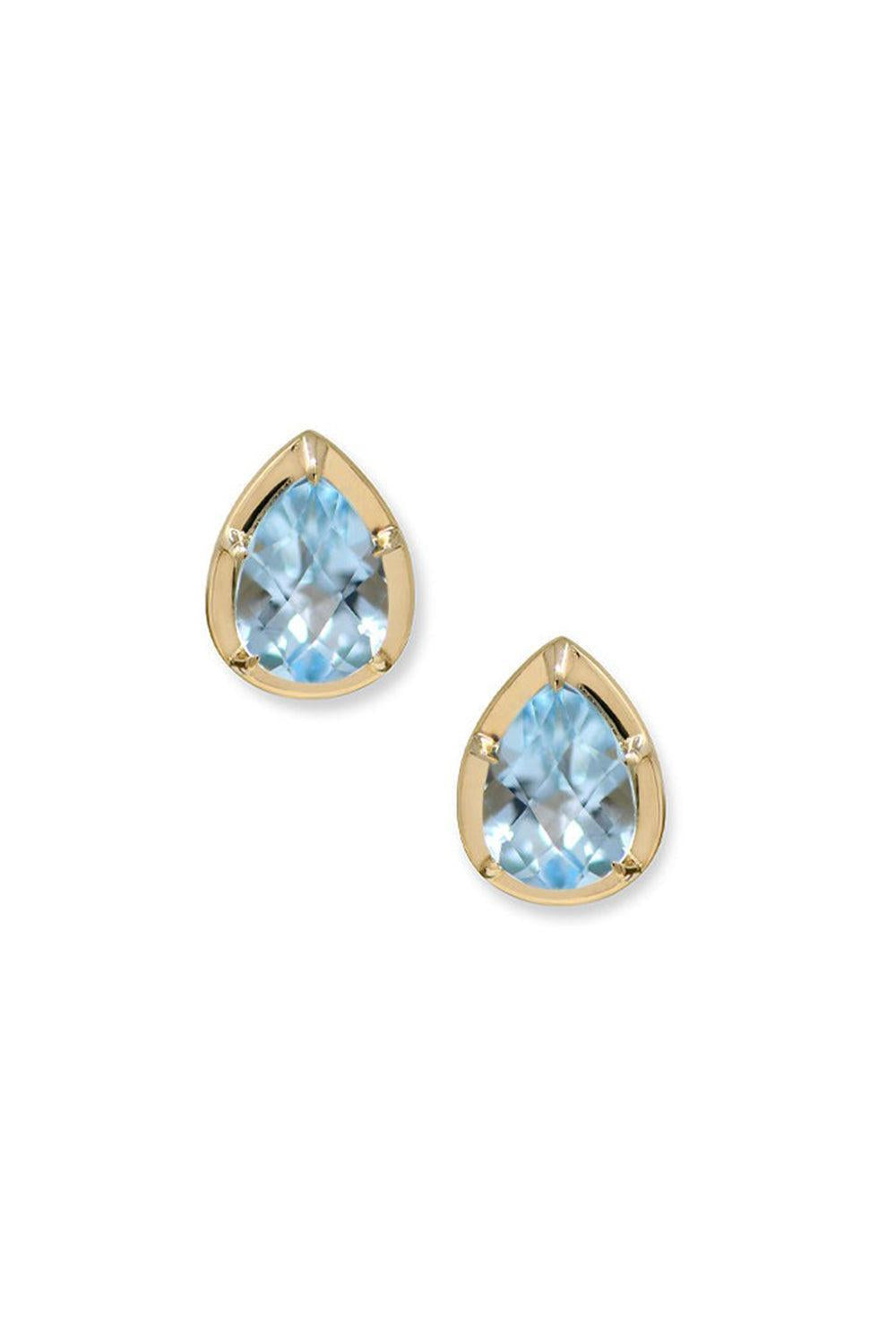 Blue Topaz Mélia Pear Stud Earrings-YELLOW GOLD-JEWELRYFINE JEWELEARRING-ANZIE