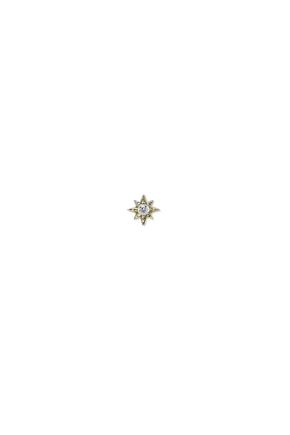 Diamond Aztec Petite North Star Stud Earring-YELLOW GOLD-JEWELRYFINE JEWELEARRING-ANZIE