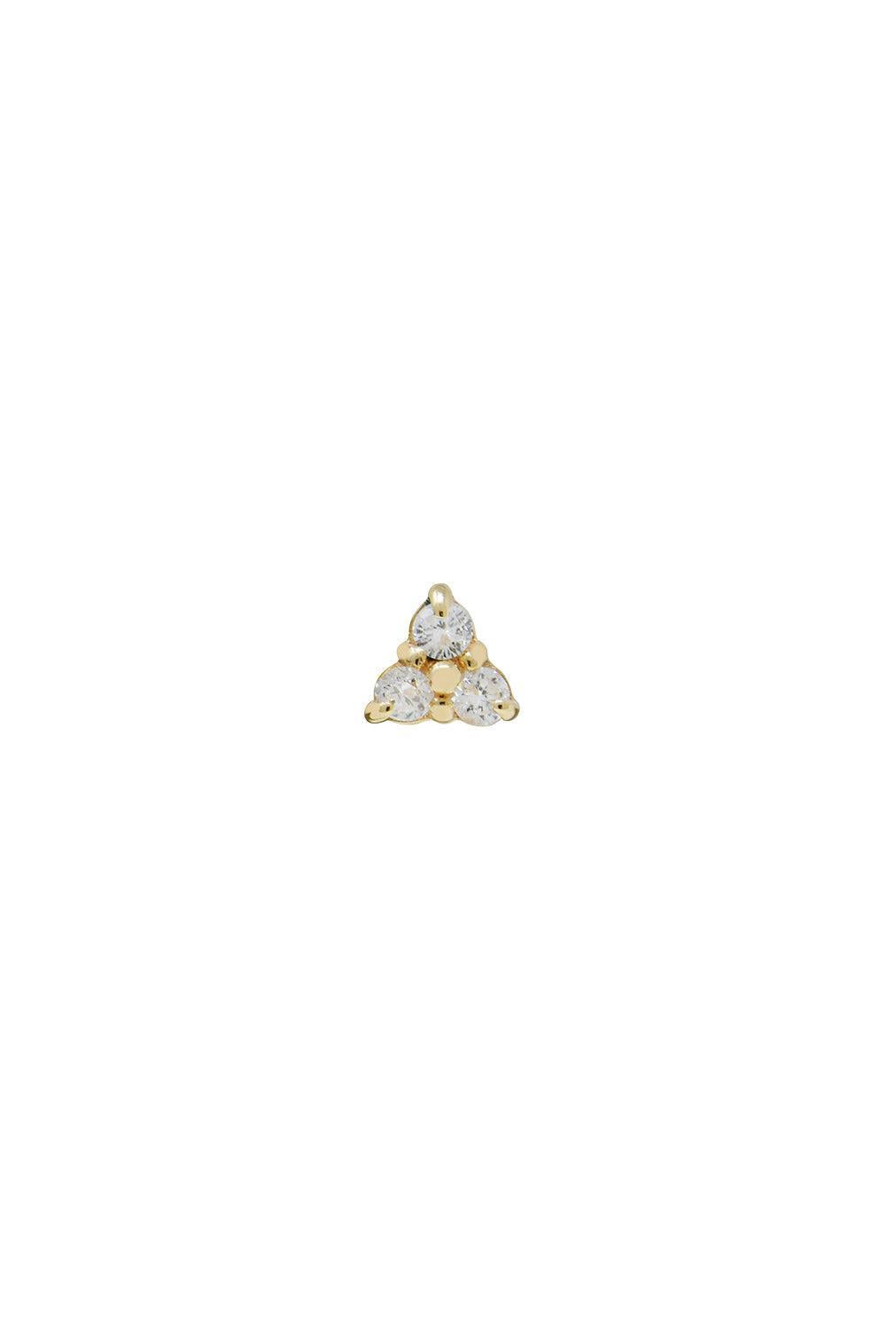 Diamond Cléo Trio Triangle Cluster Stud Earring-YELLOW GOLD-JEWELRYFINE JEWELEARRING-ANZIE