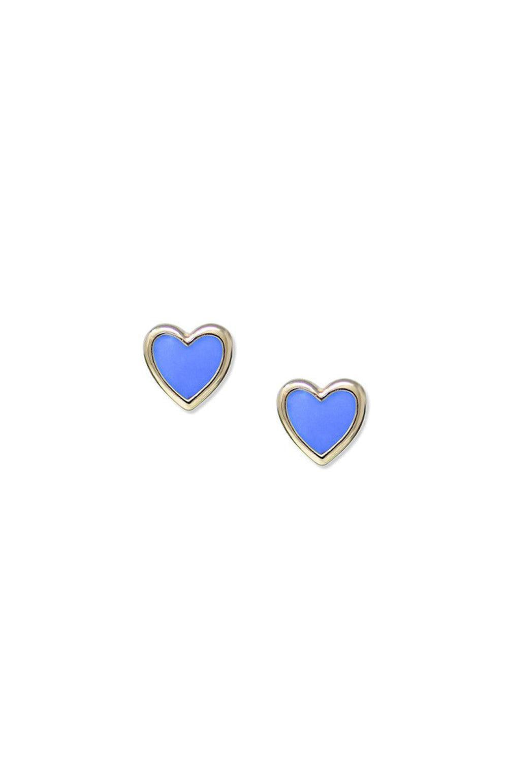 Enamel Heart Stud Earrings-YELLOW GOLD-JEWELRYFINE JEWELEARRING-ANZIE