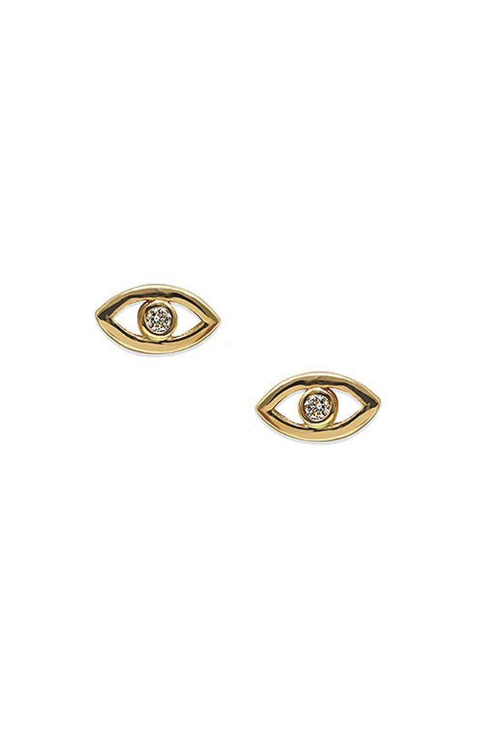 Evil Eye Stud Earrings-YELLOW GOLD-JEWELRYFINE JEWELEARRING-ANZIE