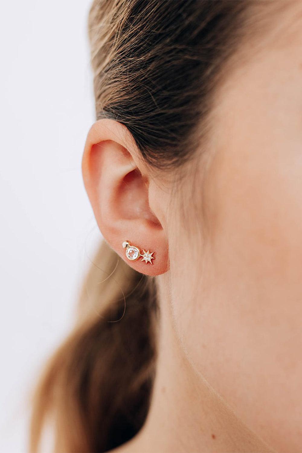 Aztec North Star Climber Stud Earring-YELLOW GOLD-LEFT-JEWELRYFINE JEWELEARRING-ANZIE