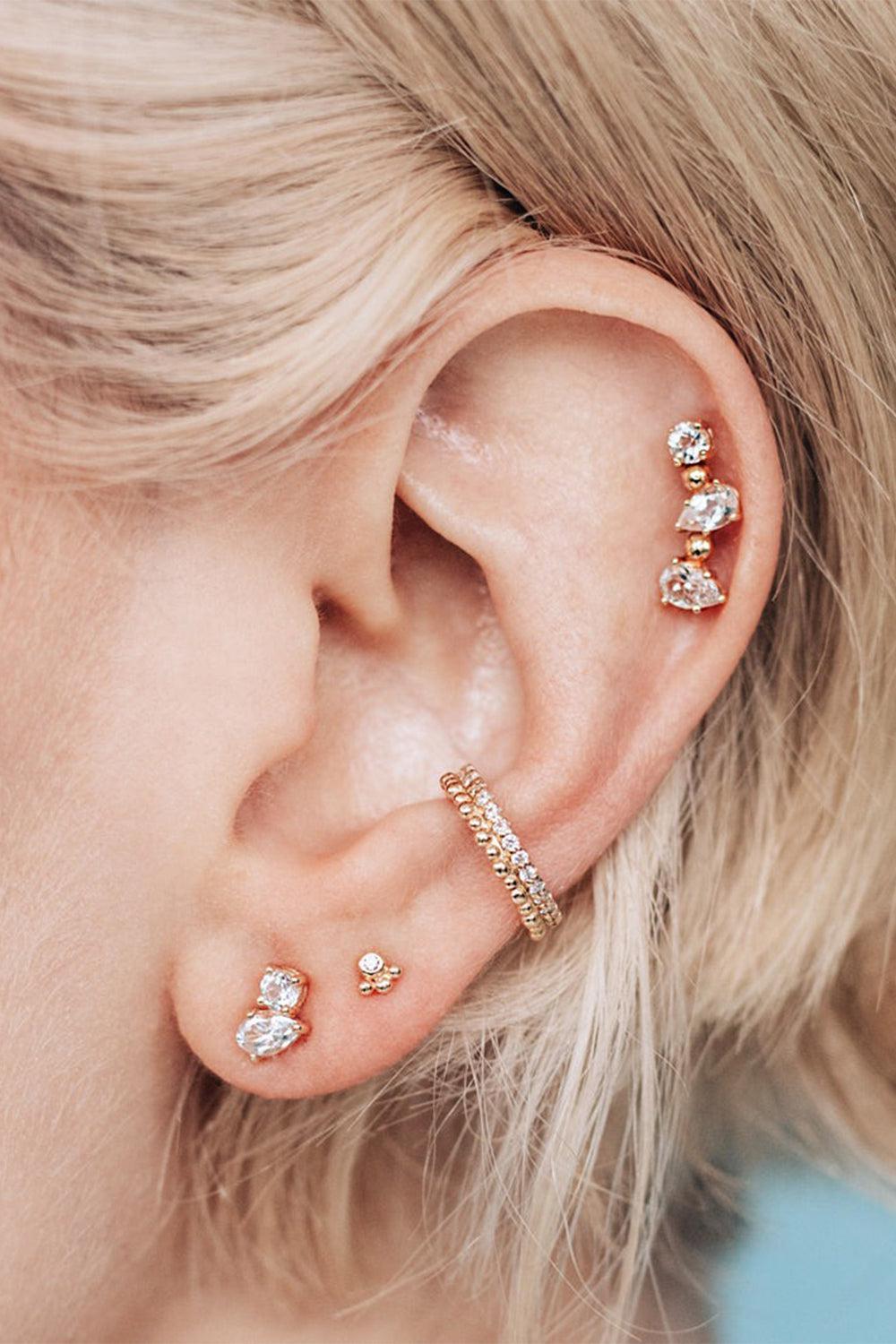 Soldera Petite Gem Crawler Earring-YELLOW GOLD-LEFT-JEWELRYFINE JEWELEARRING-ANZIE