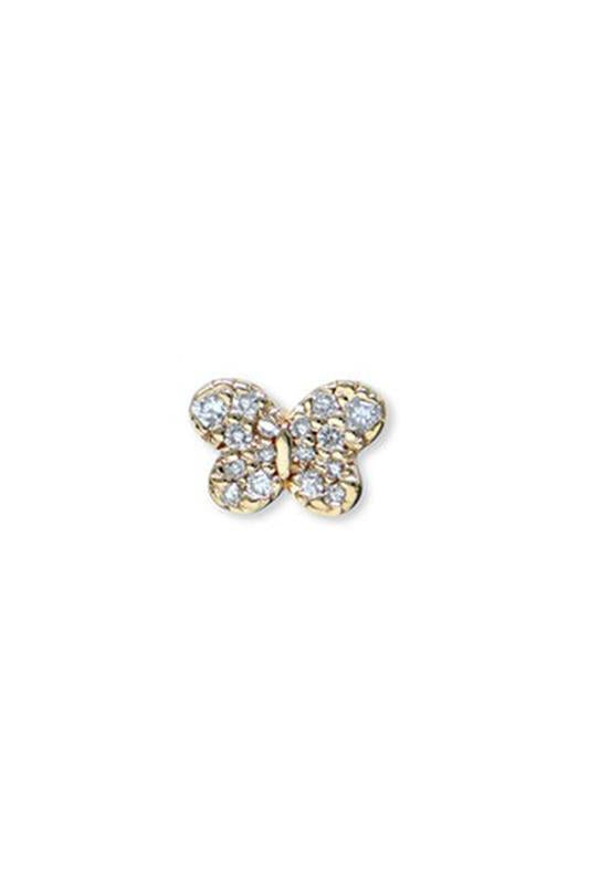Love Letter Pavé Butterfly Stud Earring-YELLOW GOLD-JEWELRYFINE JEWELEARRING-ANZIE