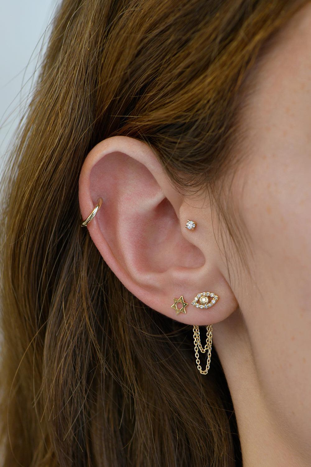 Mini Star of David Stud Earring-YELLOW GOLD-JEWELRYFINE JEWELEARRING-ANZIE