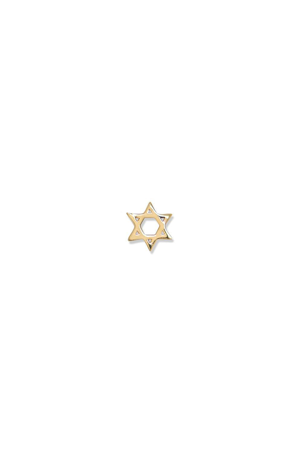 Mini Star of David Stud Earring-YELLOW GOLD-JEWELRYFINE JEWELEARRING-ANZIE