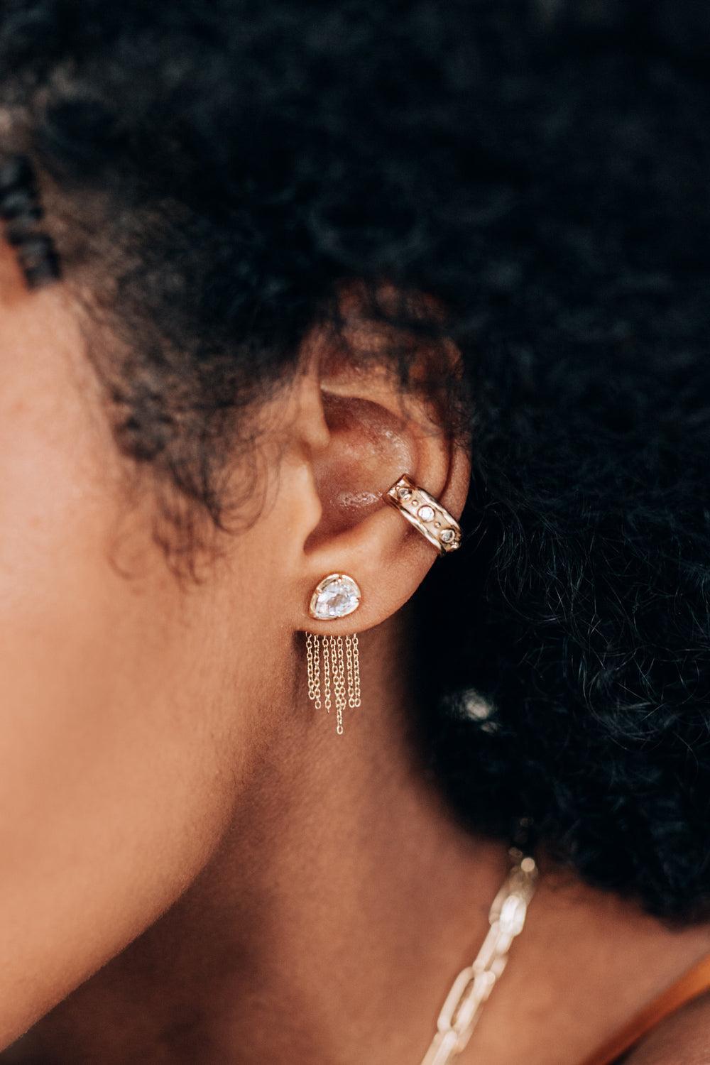 Pear Fringe Mélia Stud Earrings-YELLOW GOLD-JEWELRYFINE JEWELEARRING-ANZIE