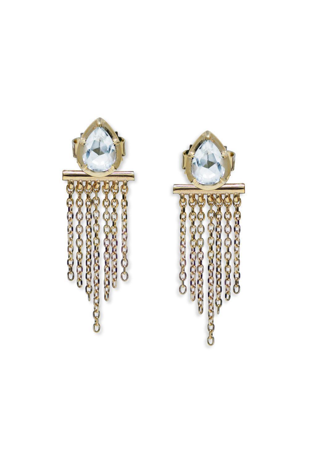 Pear Fringe Mélia Stud Earrings-YELLOW GOLD-JEWELRYFINE JEWELEARRING-ANZIE