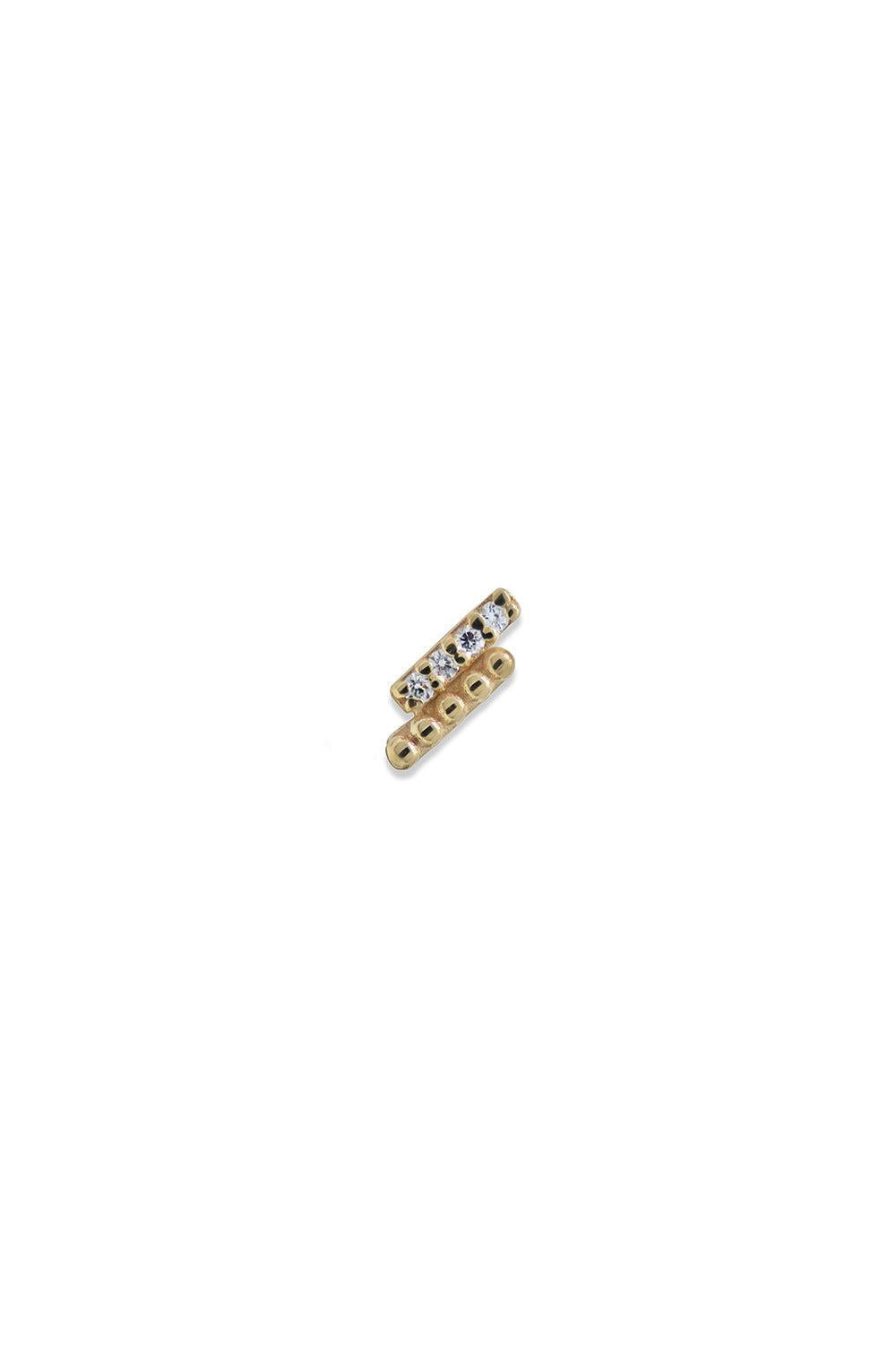 Dew Drop Two Row Stud Earring-YELLOW GOLD-RIGHT-JEWELRYFINE JEWELEARRING-ANZIE