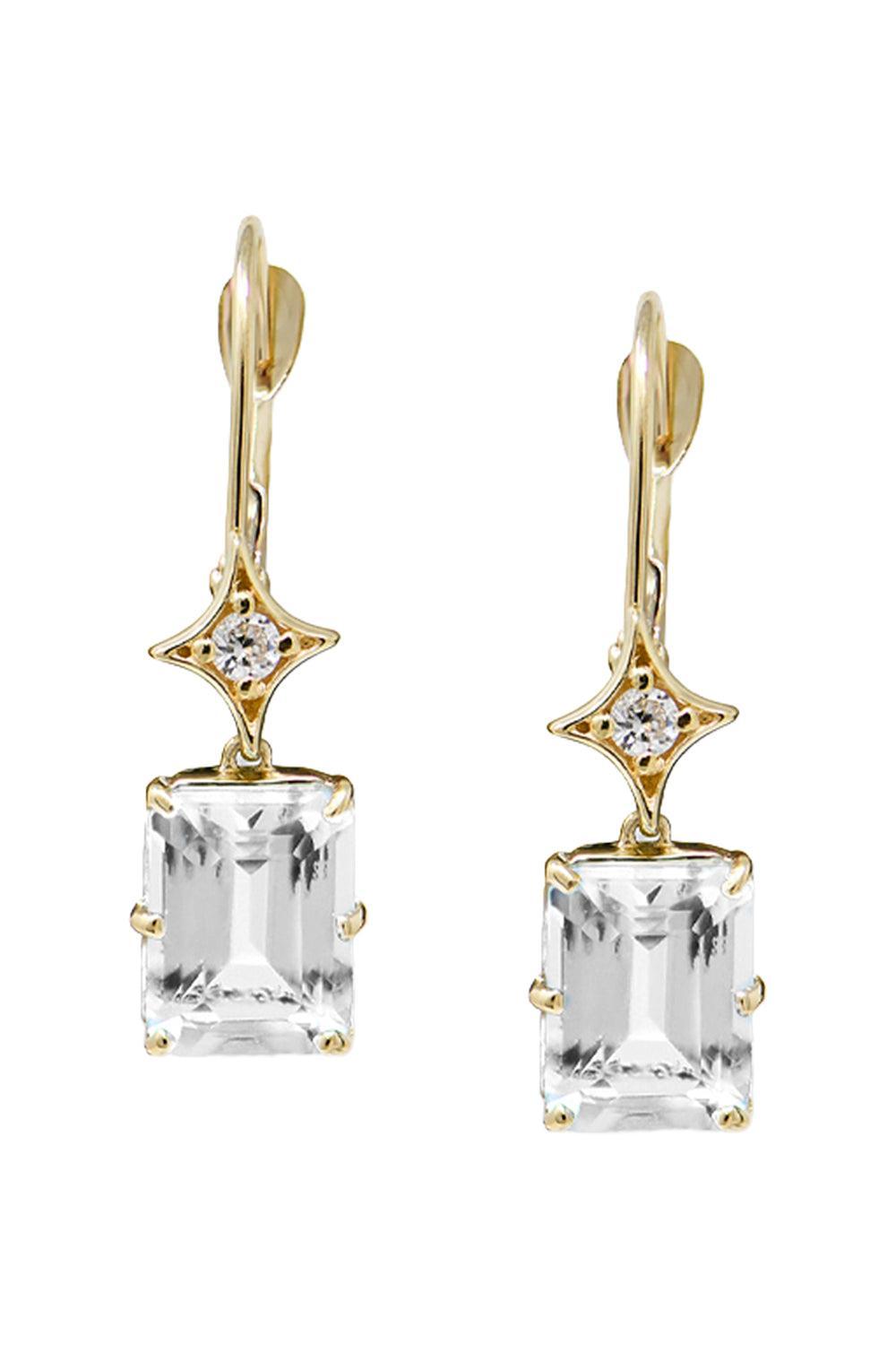 Topaz Rectangle Aurora Drop Earrings-YELLOW GOLD-JEWELRYFINE JEWELEARRING-ANZIE