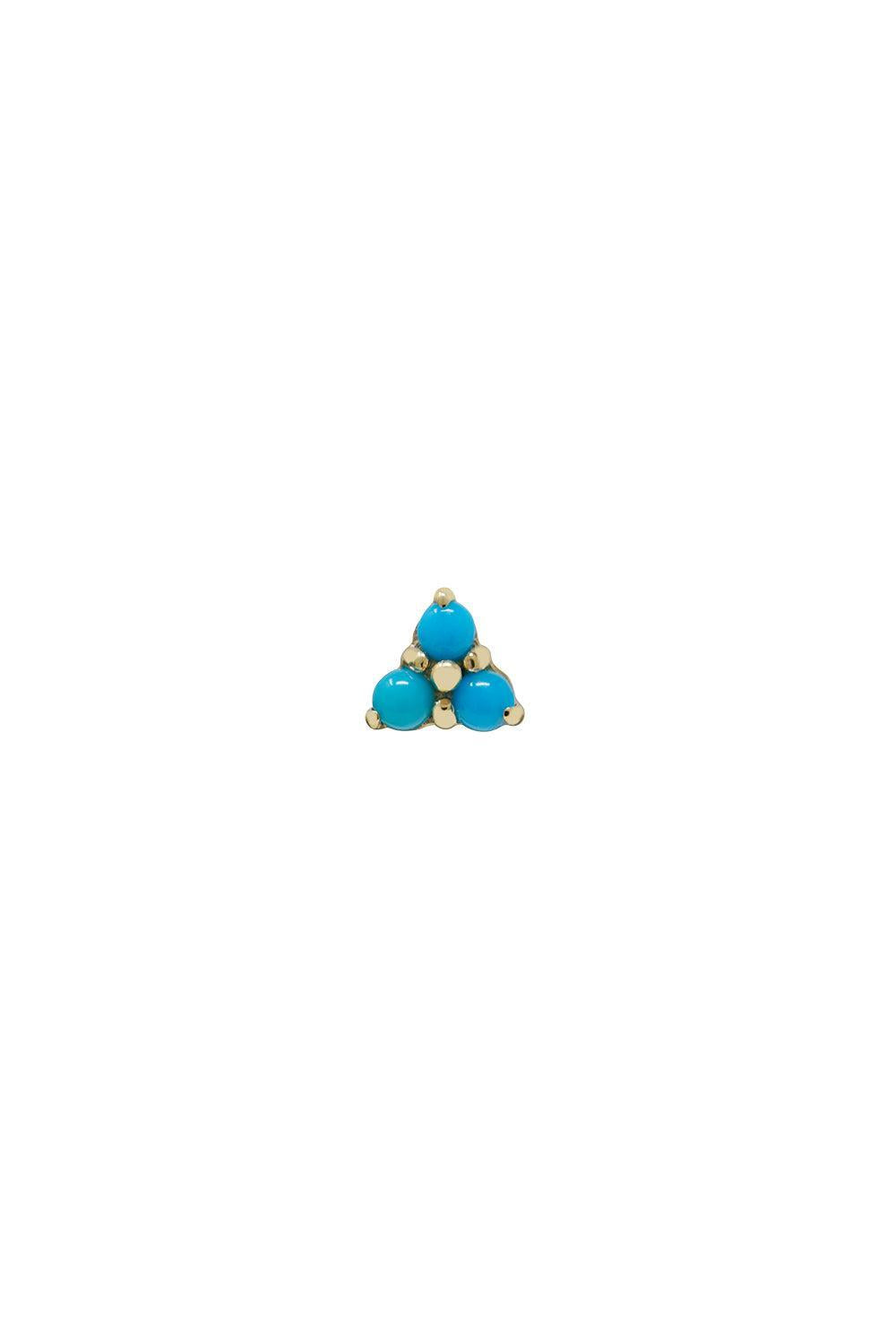 Turquoise Cléo Trio Triangle Cluster Stud Earring-YELLOW GOLD-JEWELRYFINE JEWELEARRING-ANZIE