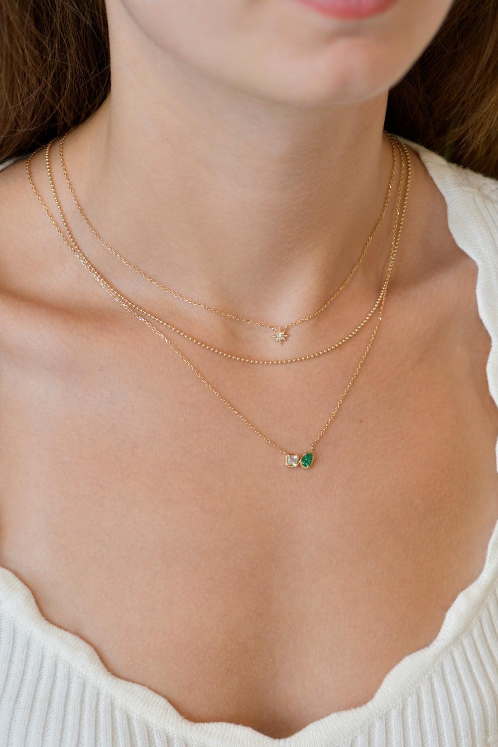 Micro Aztec North Star Necklace-YELLOW GOLD-15-JEWELRYFINE JEWELNECKLACE O-ANZIE