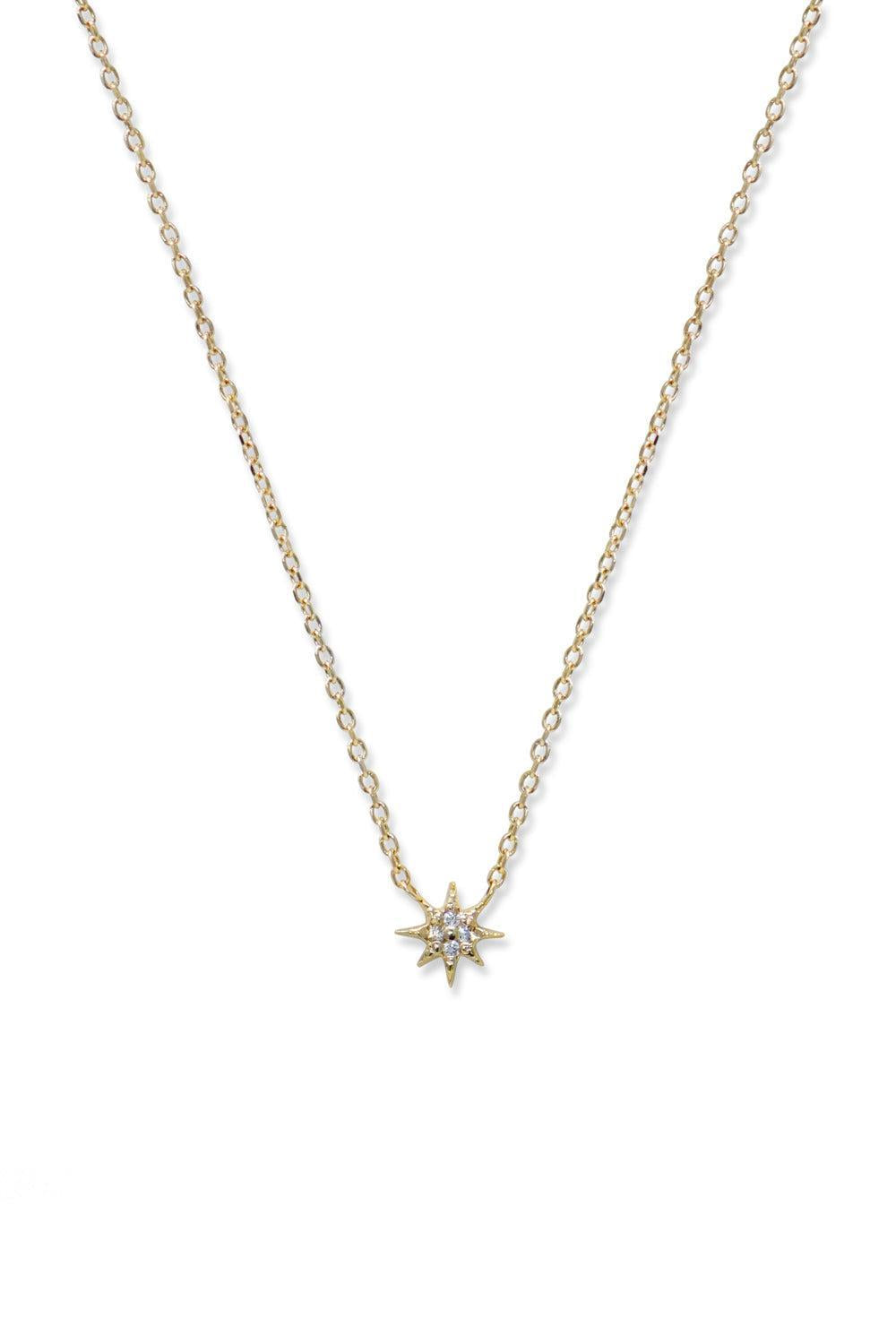 Micro Aztec North Star Necklace-YELLOW GOLD-15-JEWELRYFINE JEWELNECKLACE O-ANZIE